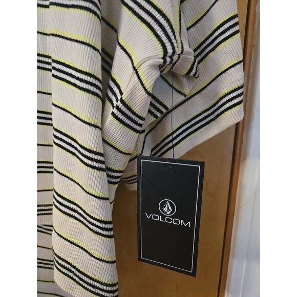 Volcom Popztone S/S Polo Shirt-BoneWomens Large- New - Picture 3 of 8